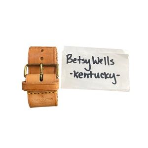 Authentic Louis Vuitton Vintage Vachetta handle structure luggage loop poignet